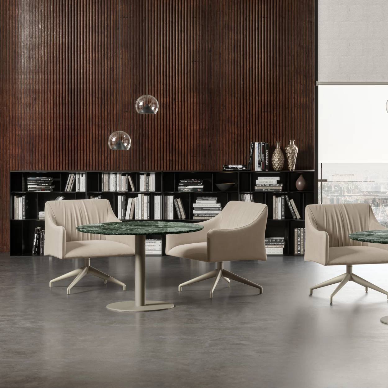 Cilindro Bistro Table: Marble Top
