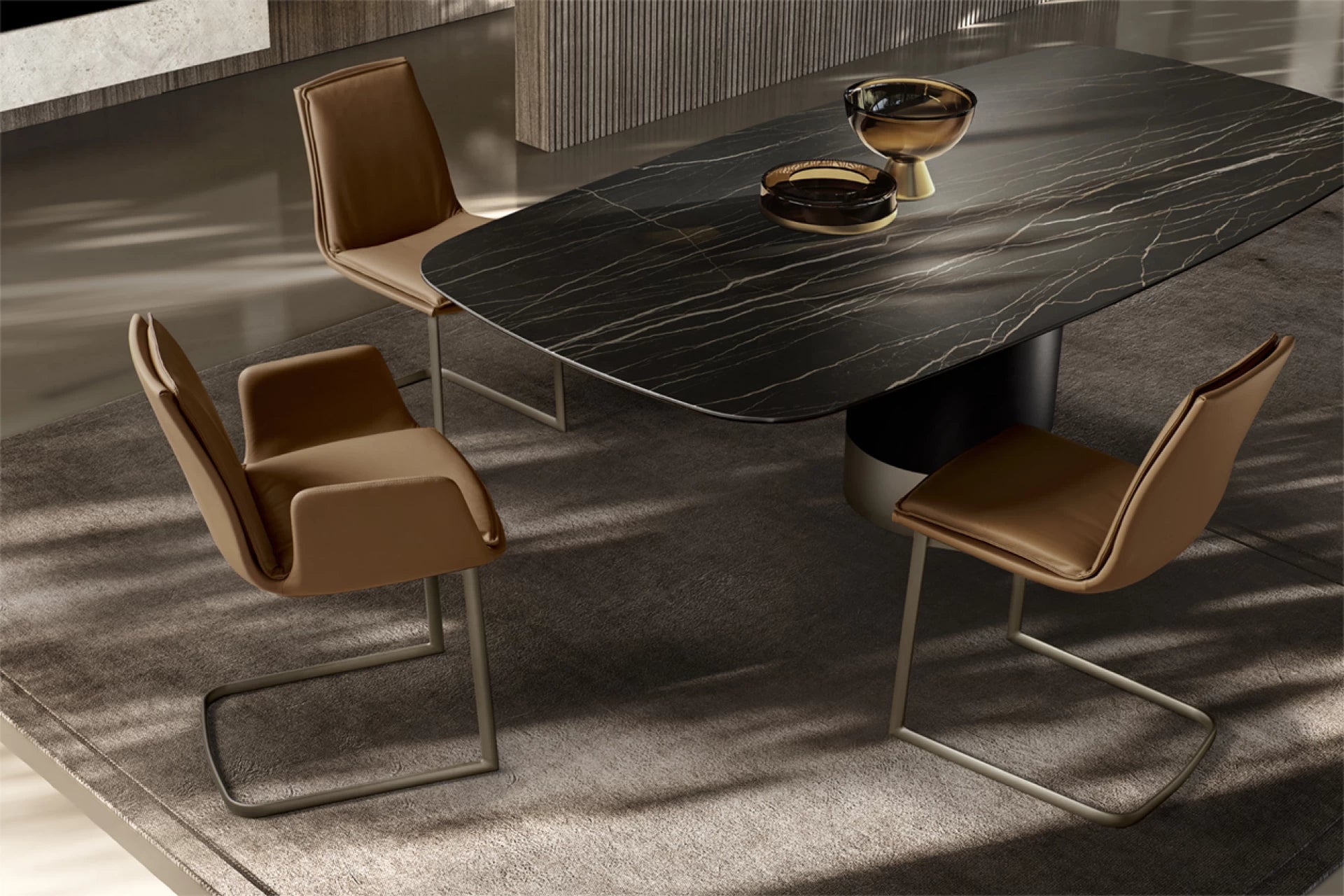 Cilindro Shaped Dining Table: Ceramic Top