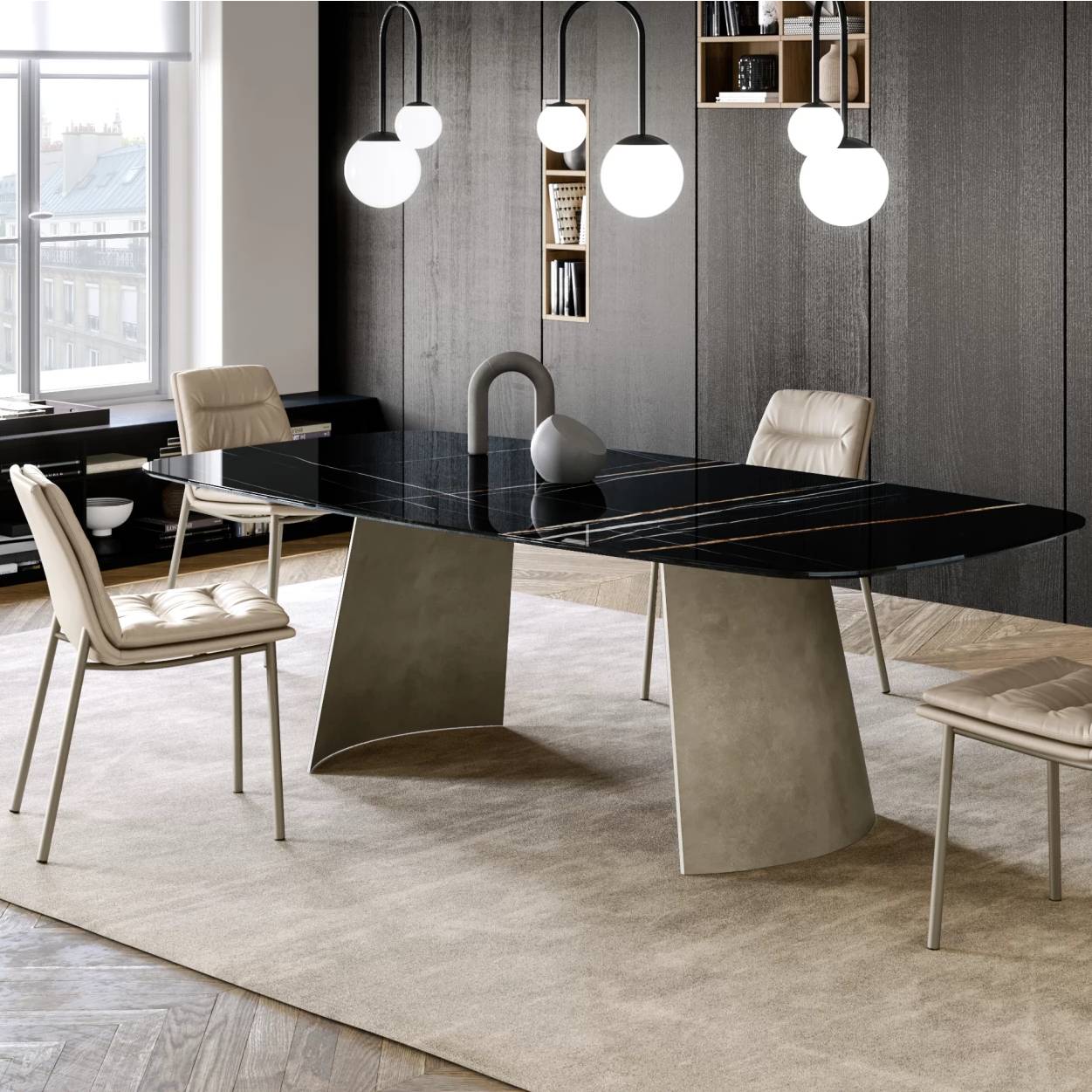 Dorian Dining Table: Ceramic Top