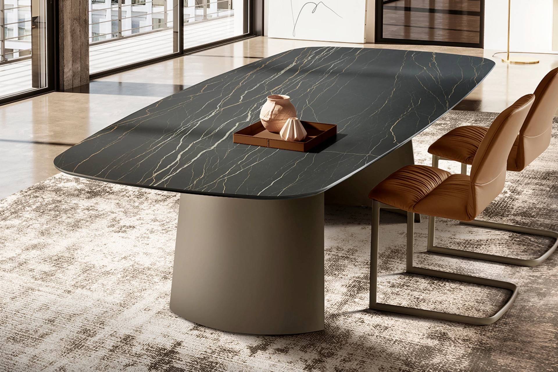 Dorian Dining Table: Ceramic Top