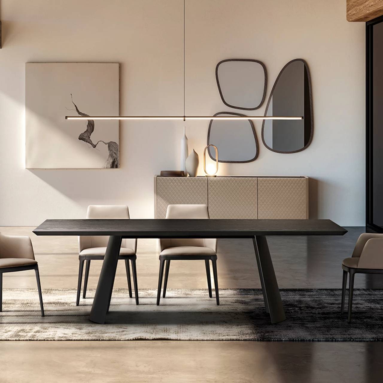 Dorian Dining Table: Wood Top