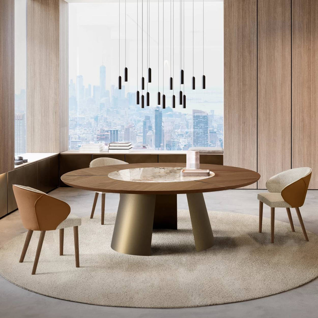 Dorian Dining Table: Wood + Ceramic Top