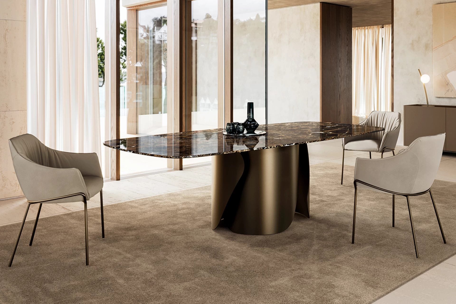 Era Dining Chair: 4 Metal Legs