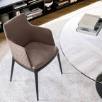 Max Diamond Dining Armchair: Wooden Base