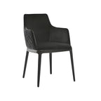 Max Diamond Dining Armchair: Wooden Base
