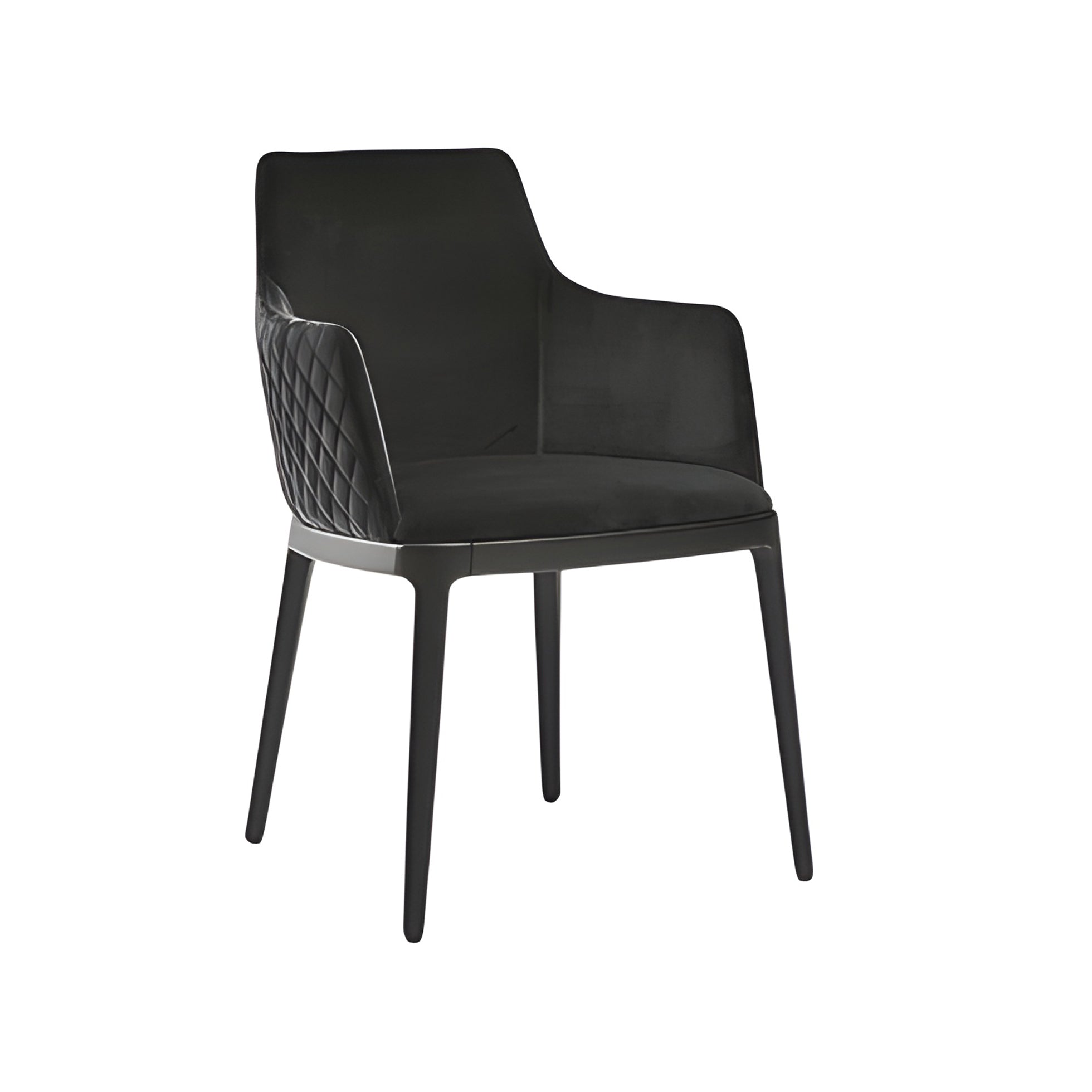 Max Diamond Dining Armchair: Wooden Base