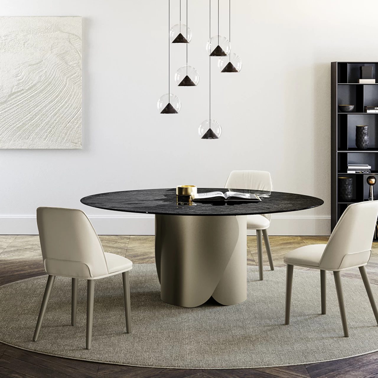 Onda Dining Table: Glass Top