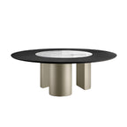 Plai Round Dining Table: Ceramic + Wood Top