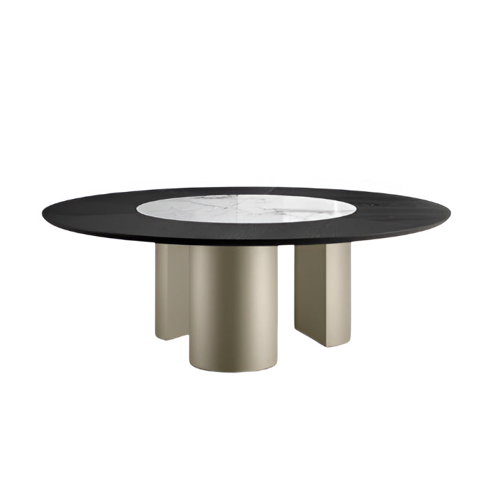 Plai Round Dining Table: Ceramic + Wood Top
