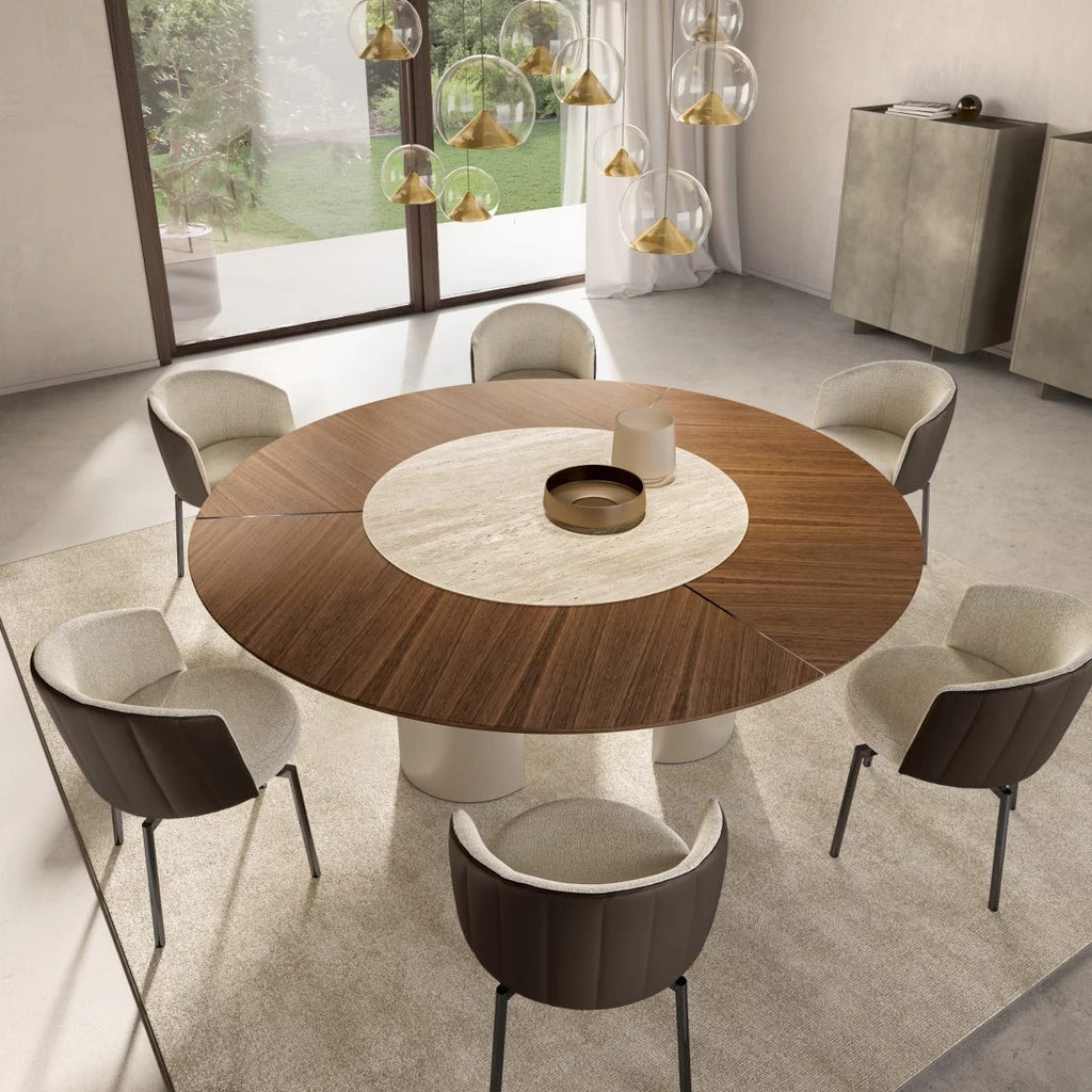 Plai Round Dining Table: Ceramic + Wood Top