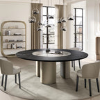 Plai Round Dining Table: Ceramic + Wood Top