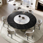 Plai Round Dining Table: Ceramic + Wood Top