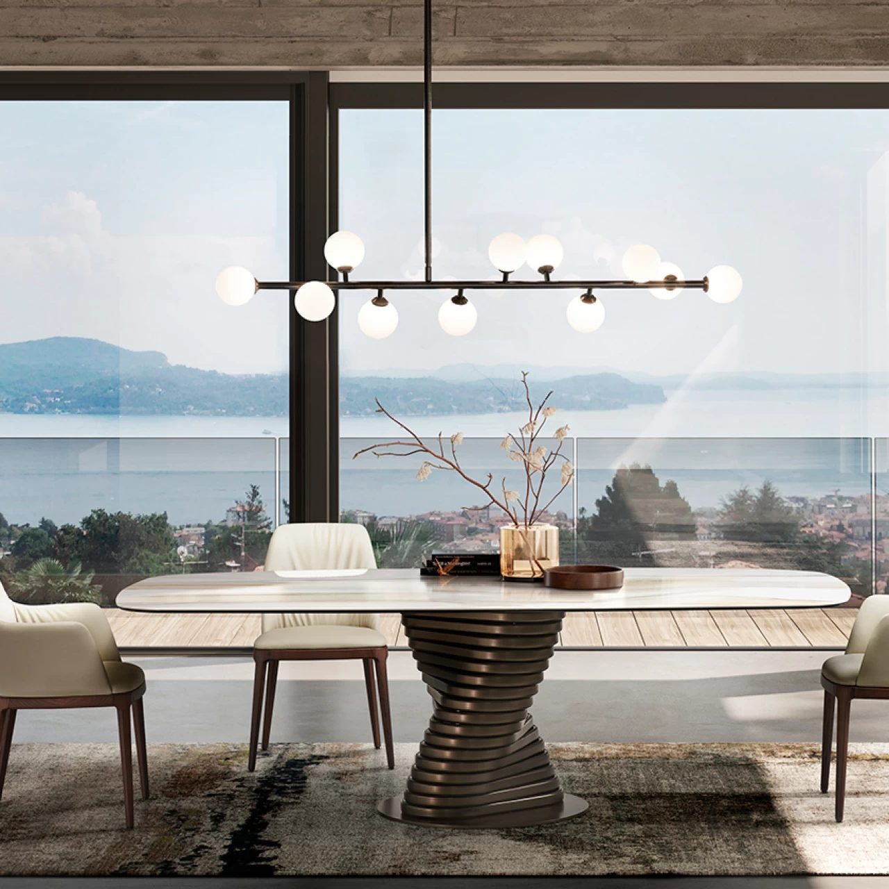Rotolo Dining Table: Ceramic Top