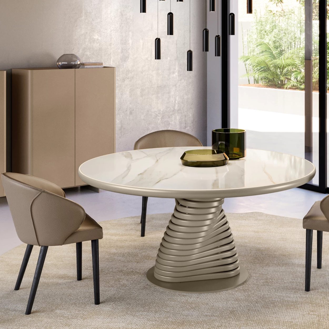 Rotolo Dining Table: Ceramic King Top