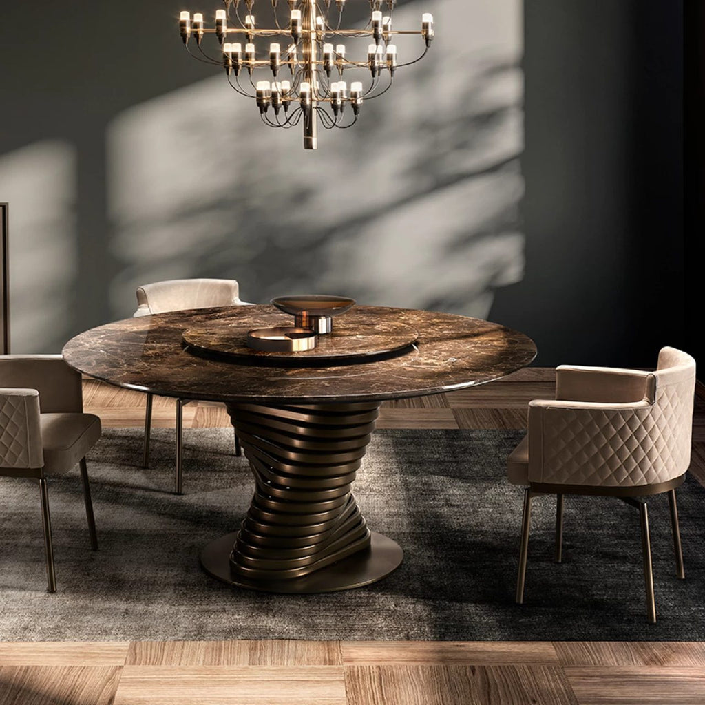 Rotolo Dining Table: Marble Top