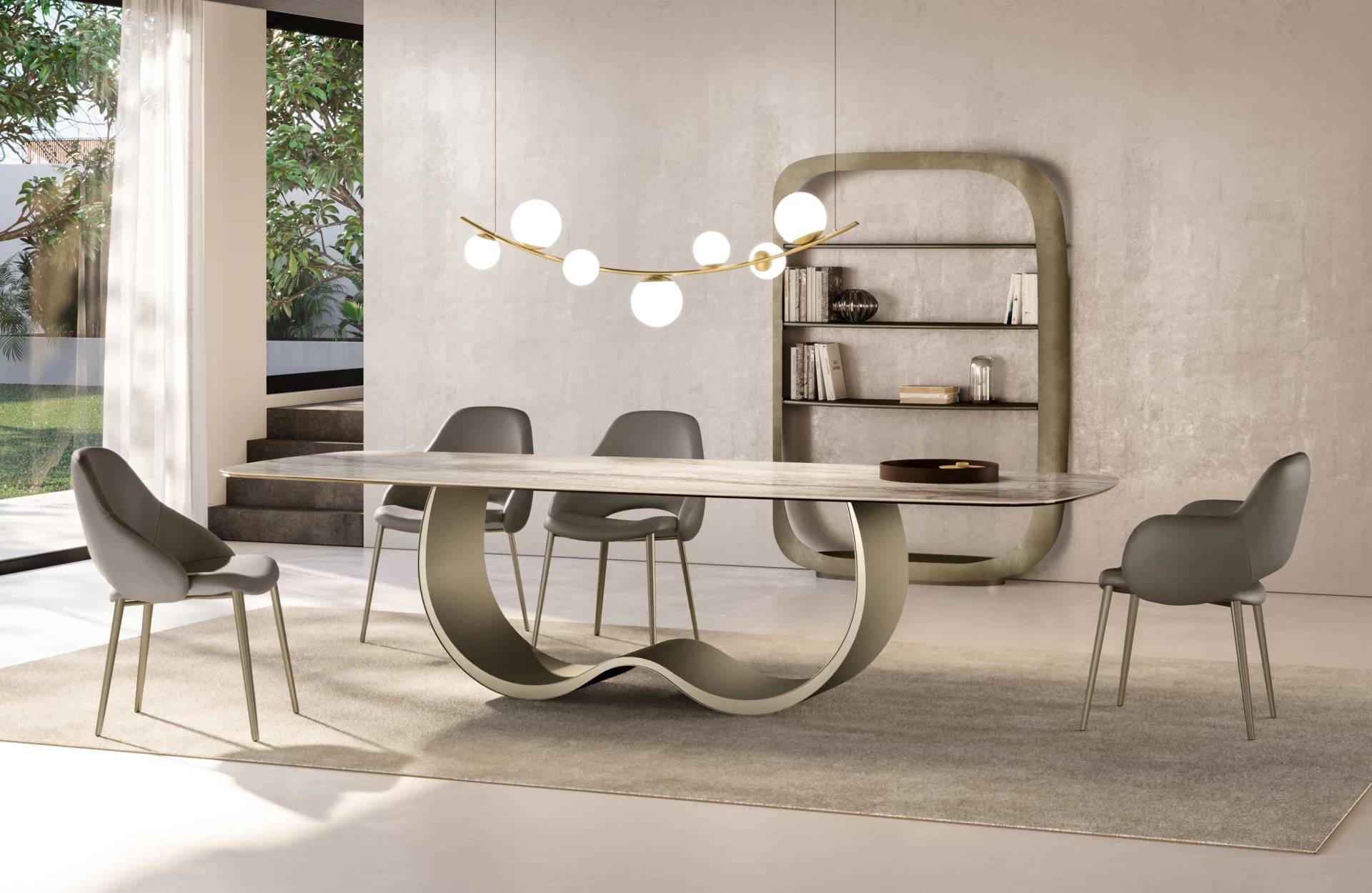 Silhouette Dining Chair: 4 Metal Legs