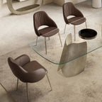 Silhouette Deluxe Dining Chair: 4 Metal Legs
