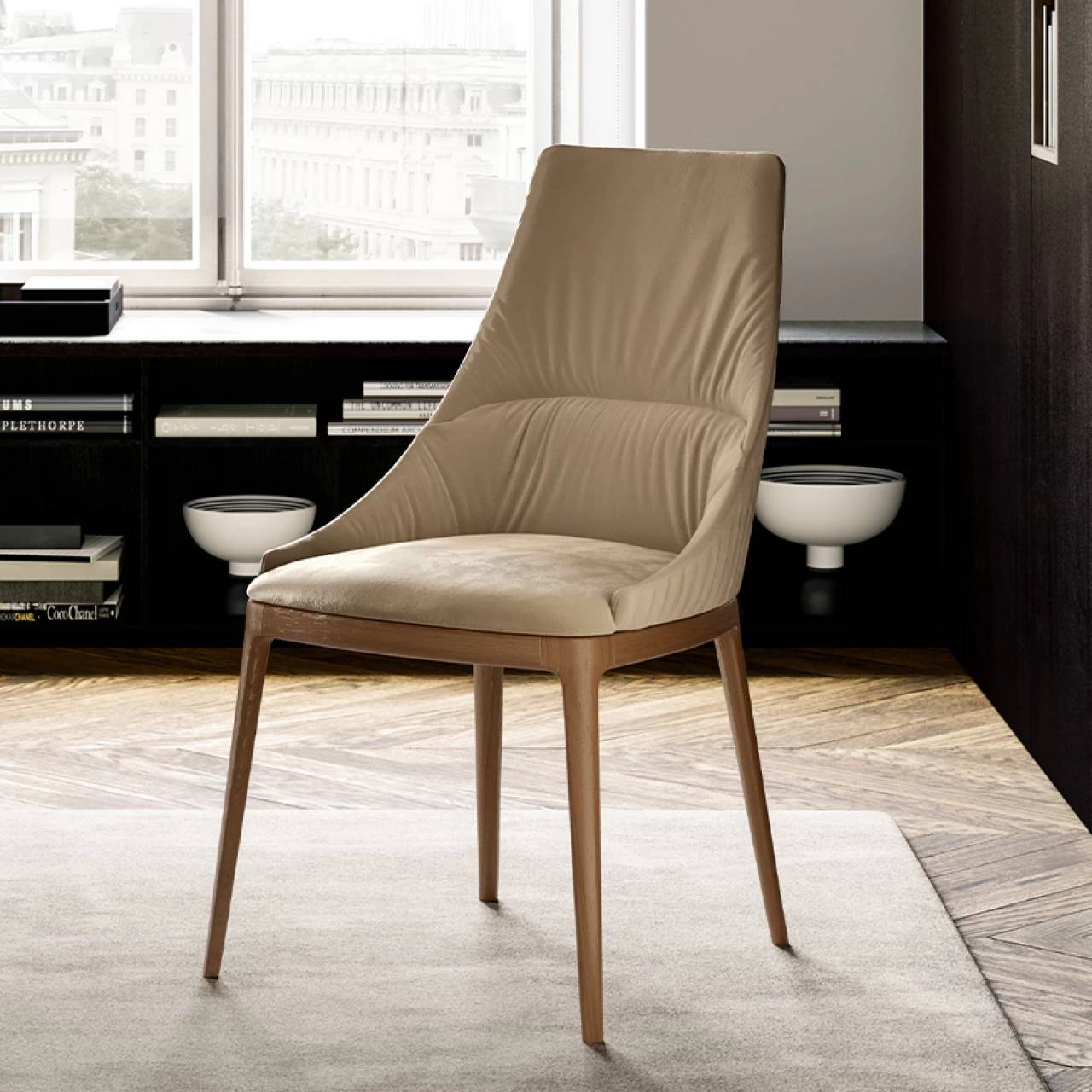 Sofia Elite Dining Chair: Wooden Base