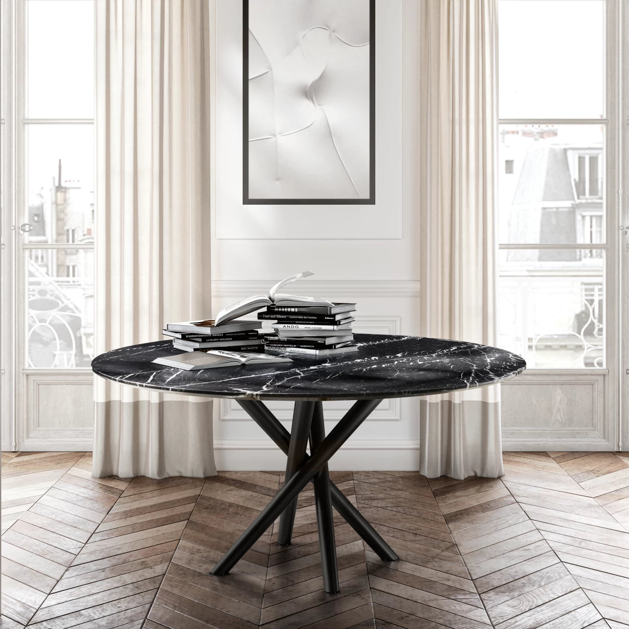 Baly Dining Table: Marble Top