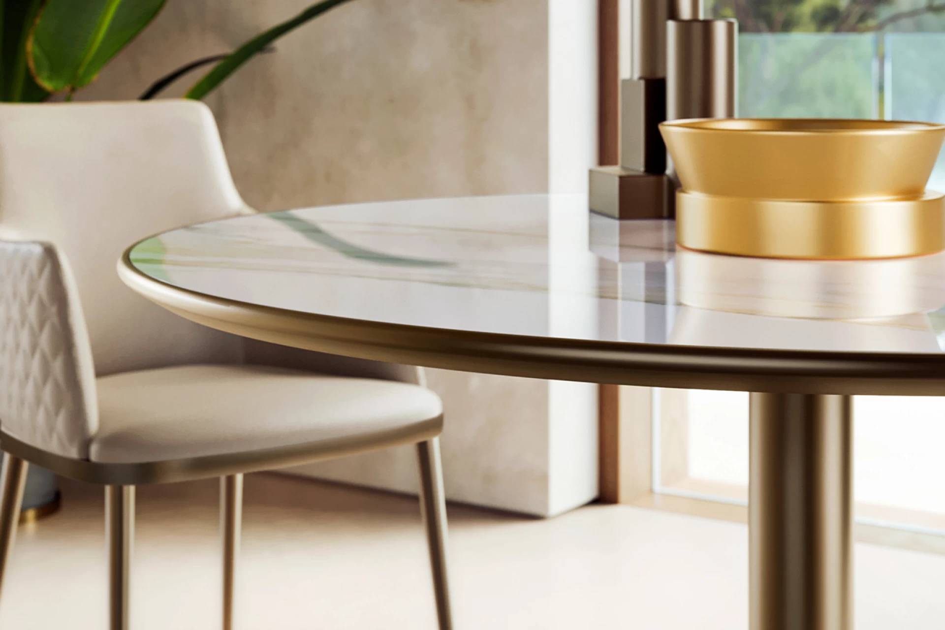 Cilindro Bistro Table: Ceramic Top