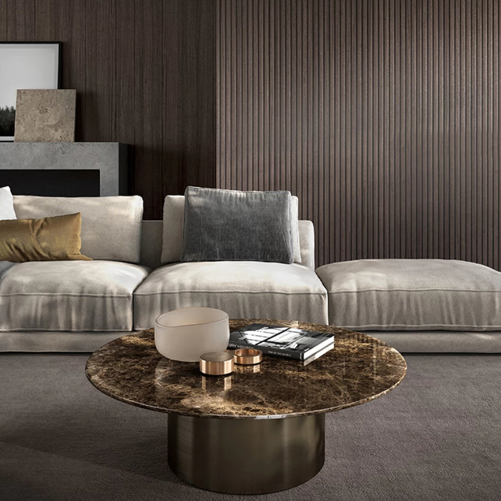 Cilindro Low Coffee Table: Marble Top