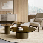 Cilindro Low Coffee Table: Glass Top