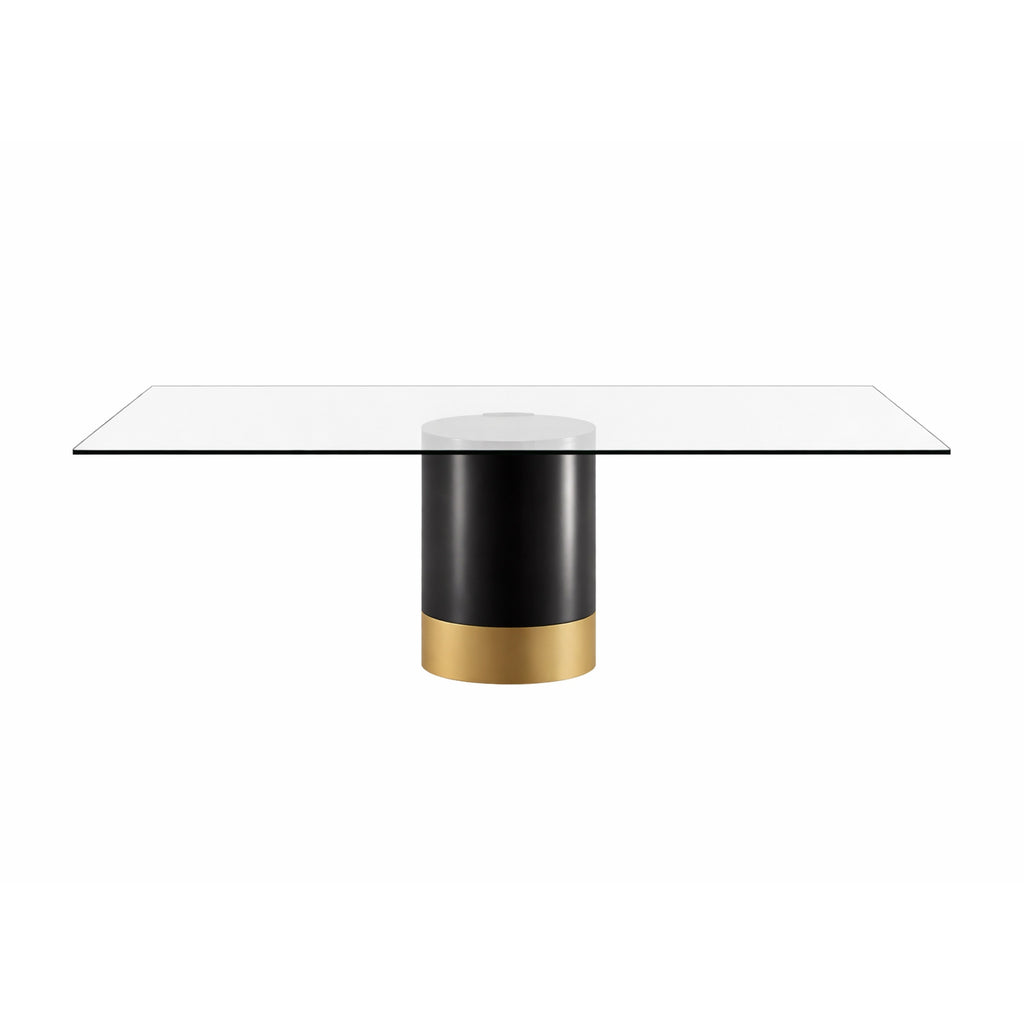 Cilindro Rectangular Dining Table: Glass Top