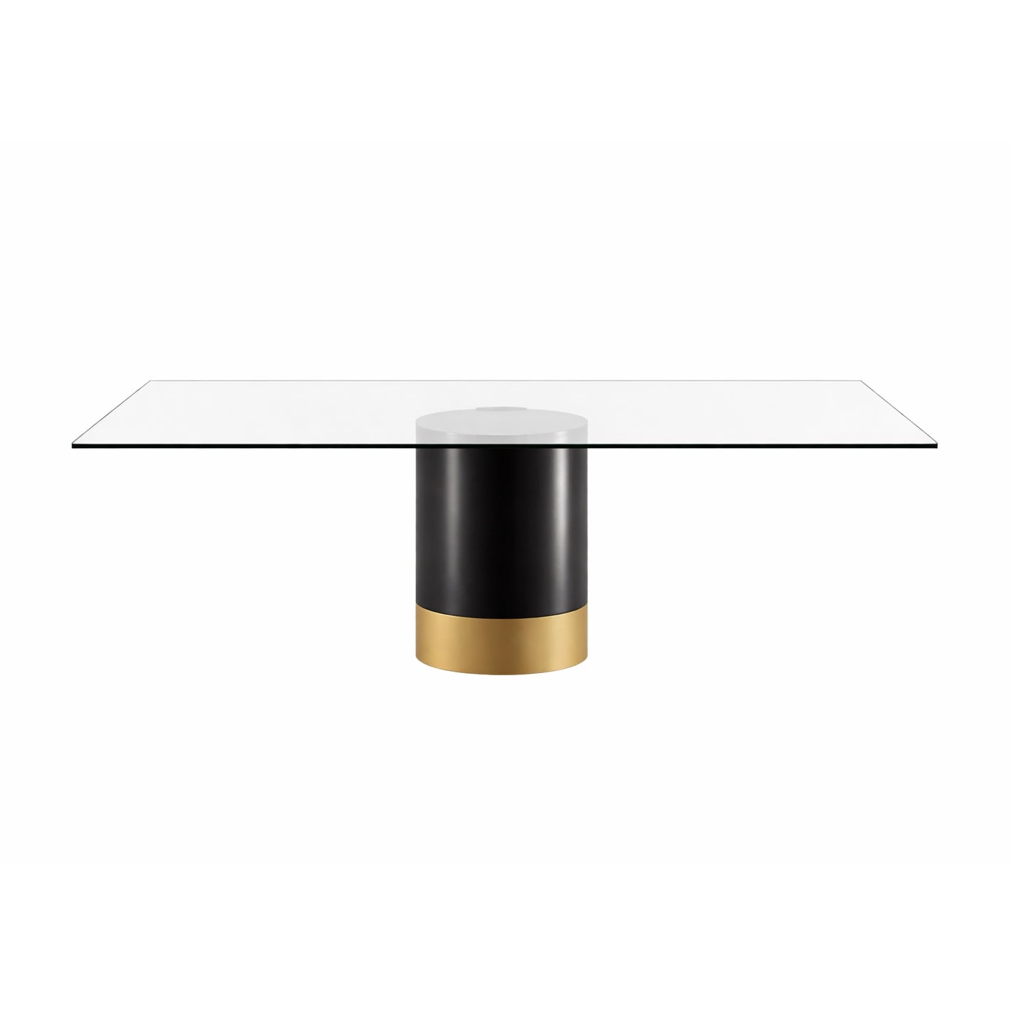 Cilindro Rectangular Dining Table: Glass Top