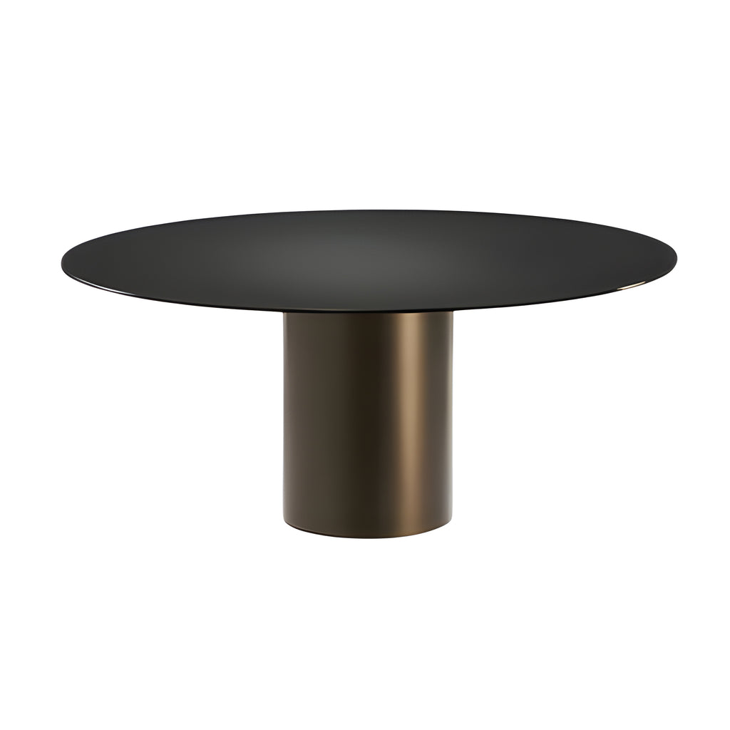Cilindro Round Dining Table: Glass Top
