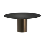 Cilindro Round Dining Table: Glass Top