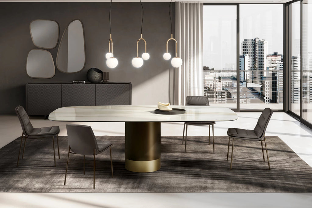 Cilindro Shaped Dining Table: Ceramic Top