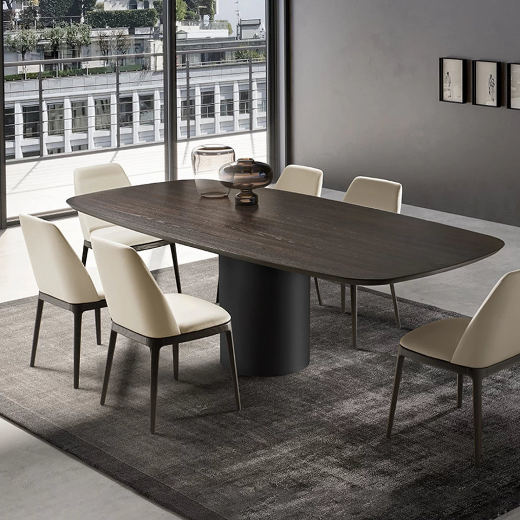 Cilindro Shaped Dining Table: Wood Top