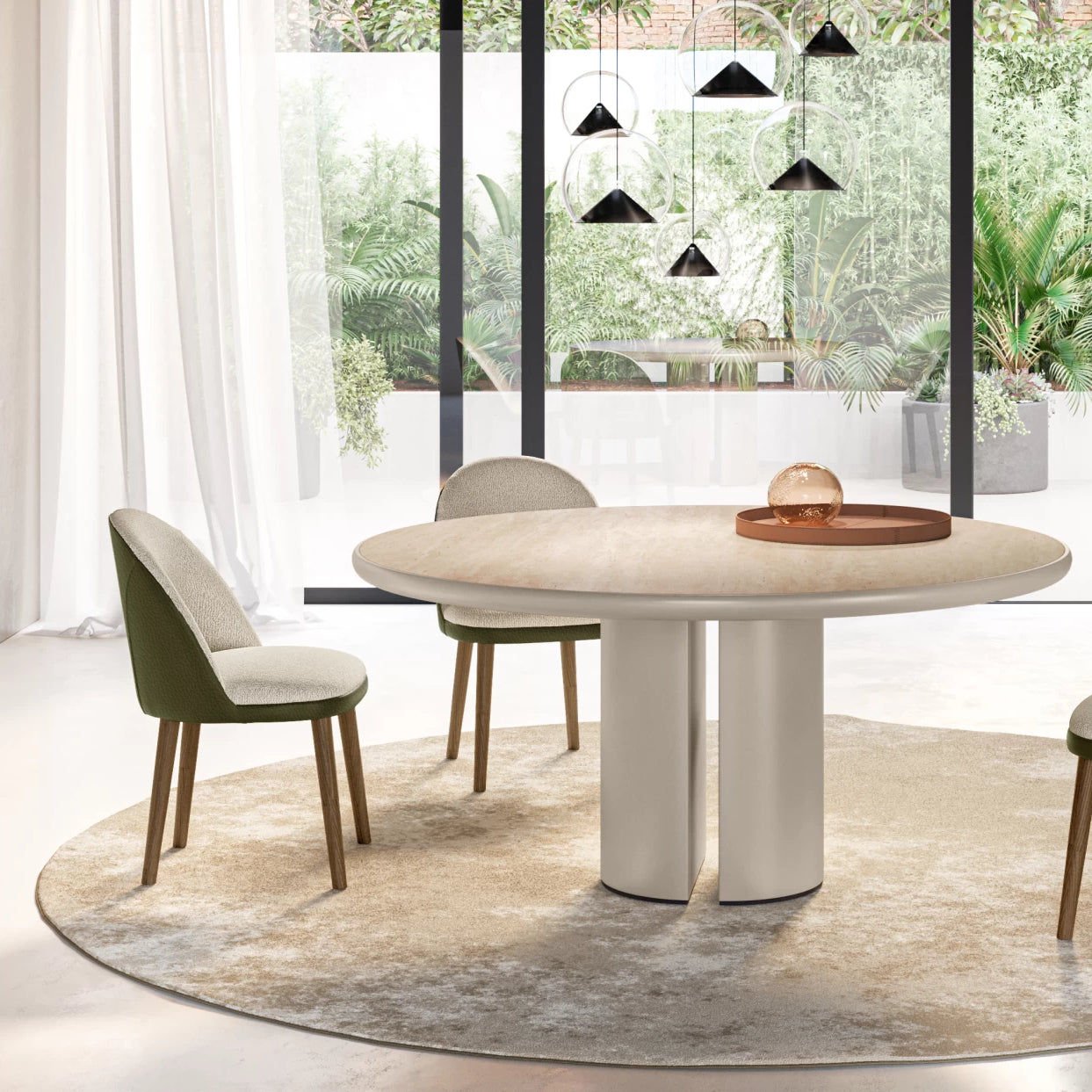 Dora Round Dining Table: Ceramic King Top
