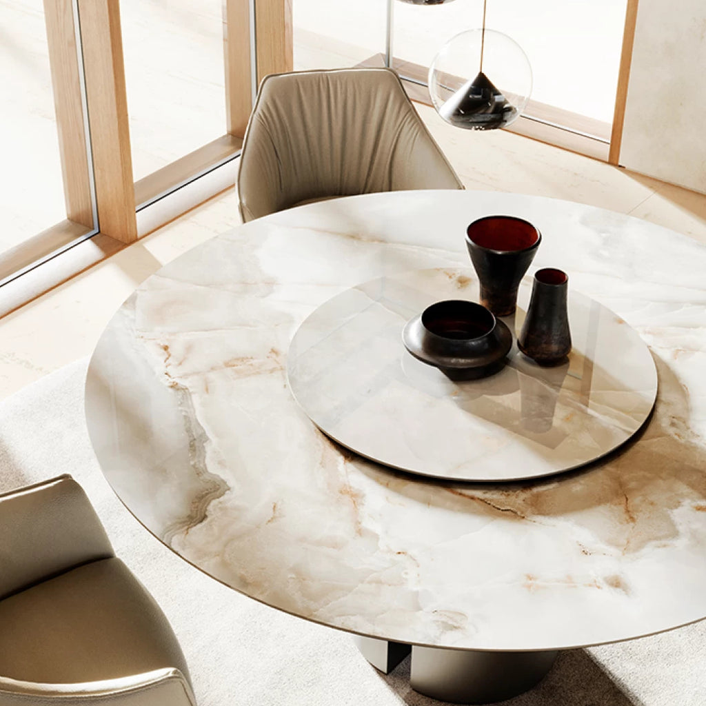 Dora Round Dining Table: Ceramic Top