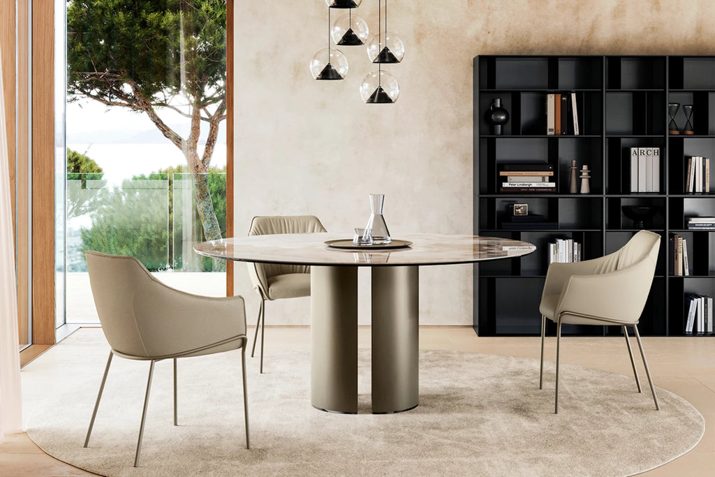 Dora Round Dining Table: Ceramic Top