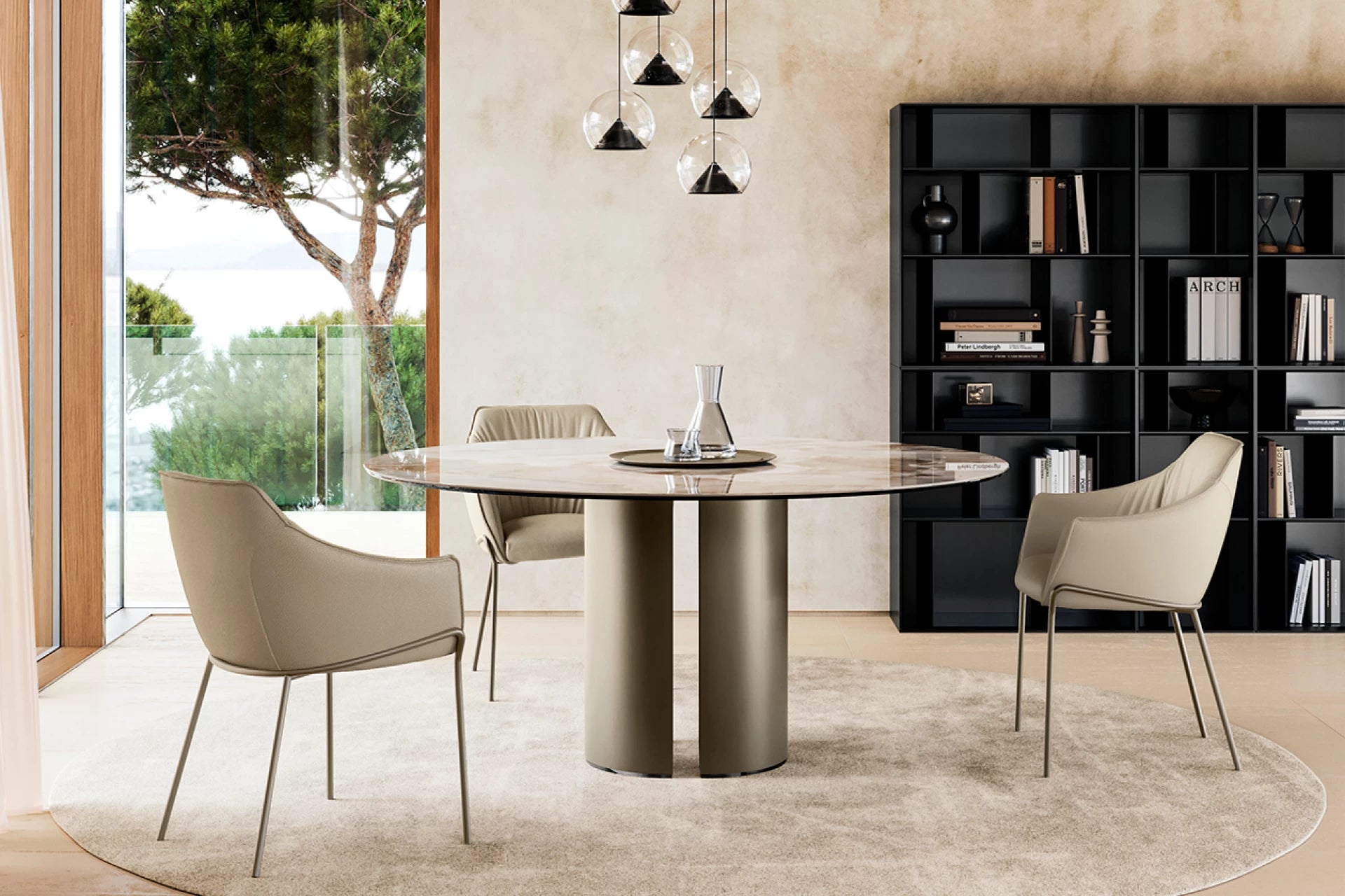 Dora Round Dining Table: Ceramic Top