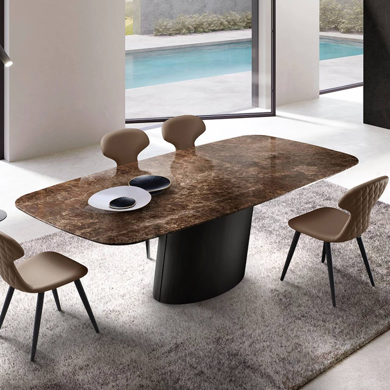 Dorado Dining Table: Marble Top