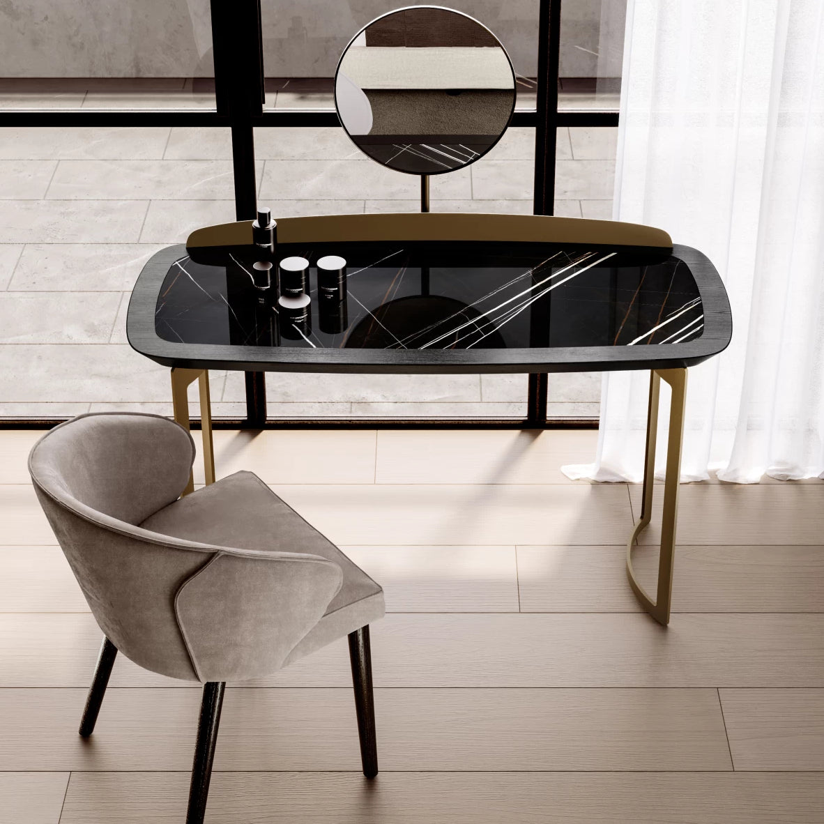 Icon Vanity Desk: Ceramic Top