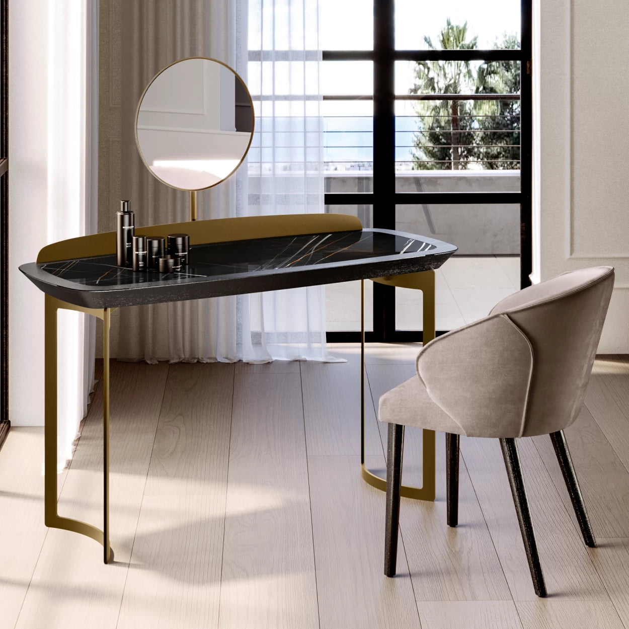 Icon Vanity Desk: Ceramic Top