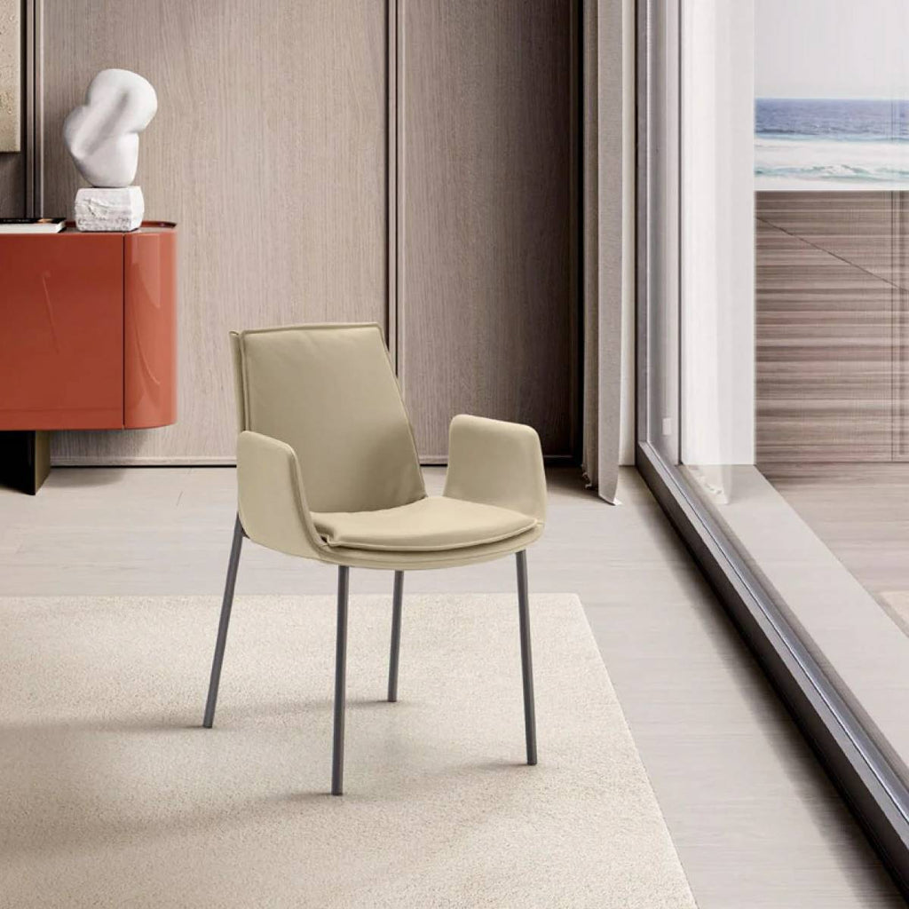 Lara Dining Chair: 4 Metal Legs
