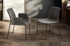 Lenny Dining Chair: 4 Metal Legs