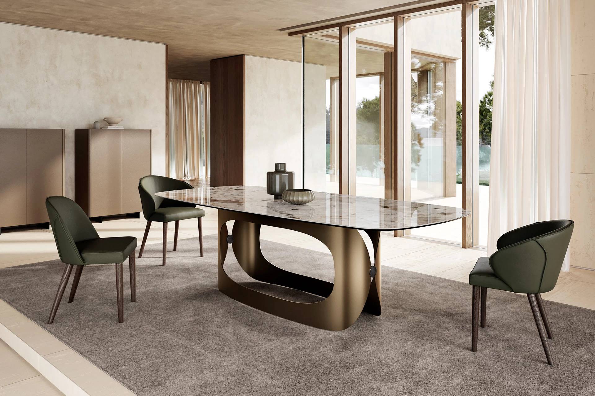Manta Dining Chair: 4 Wooden Legs