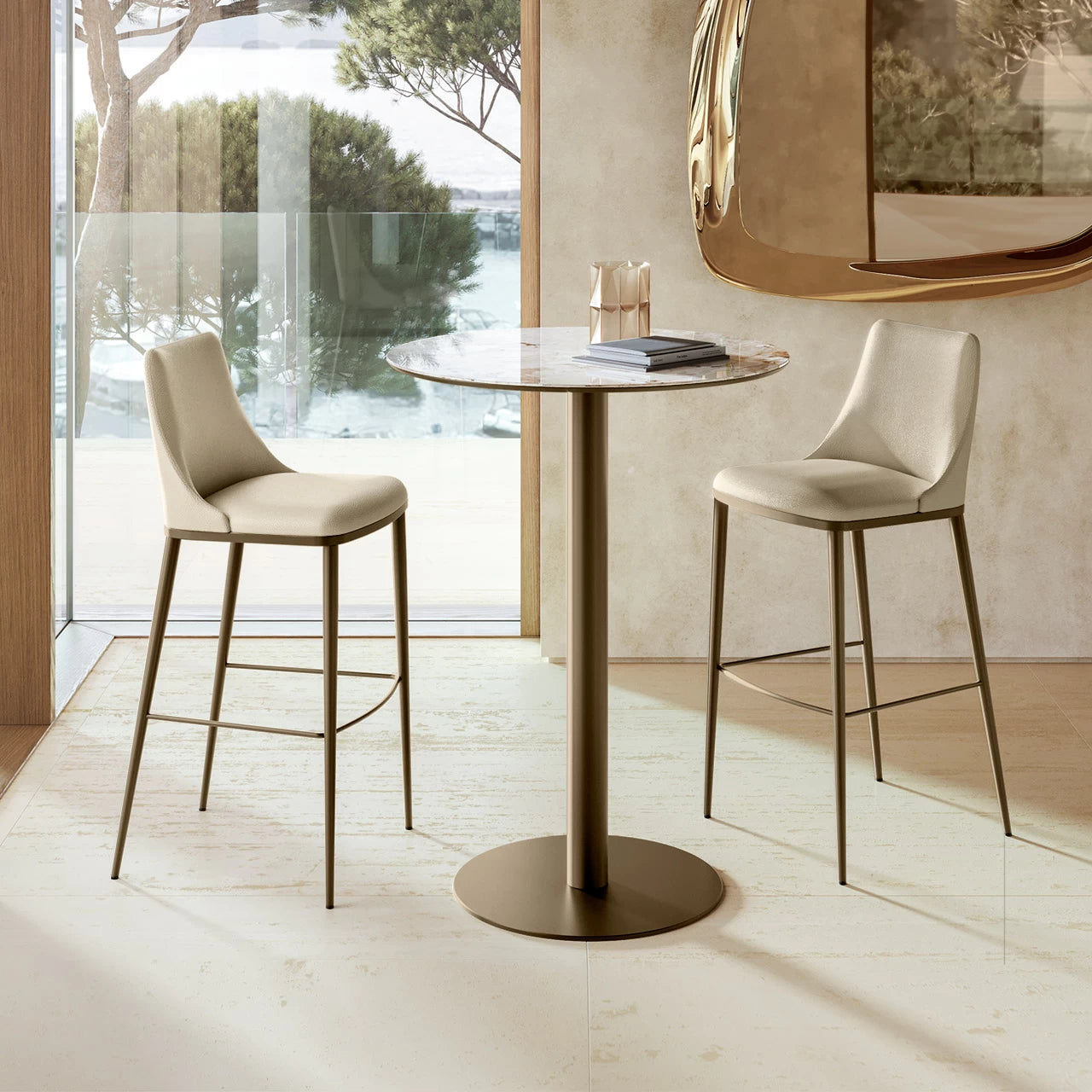 Max Bar + Counter Stool: Metal Base