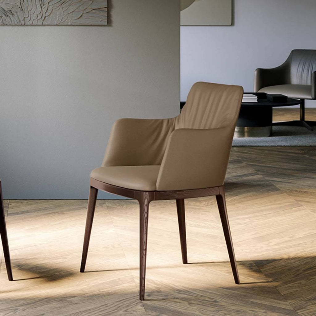Max Deluxe Dining Armchair: Wooden Base
