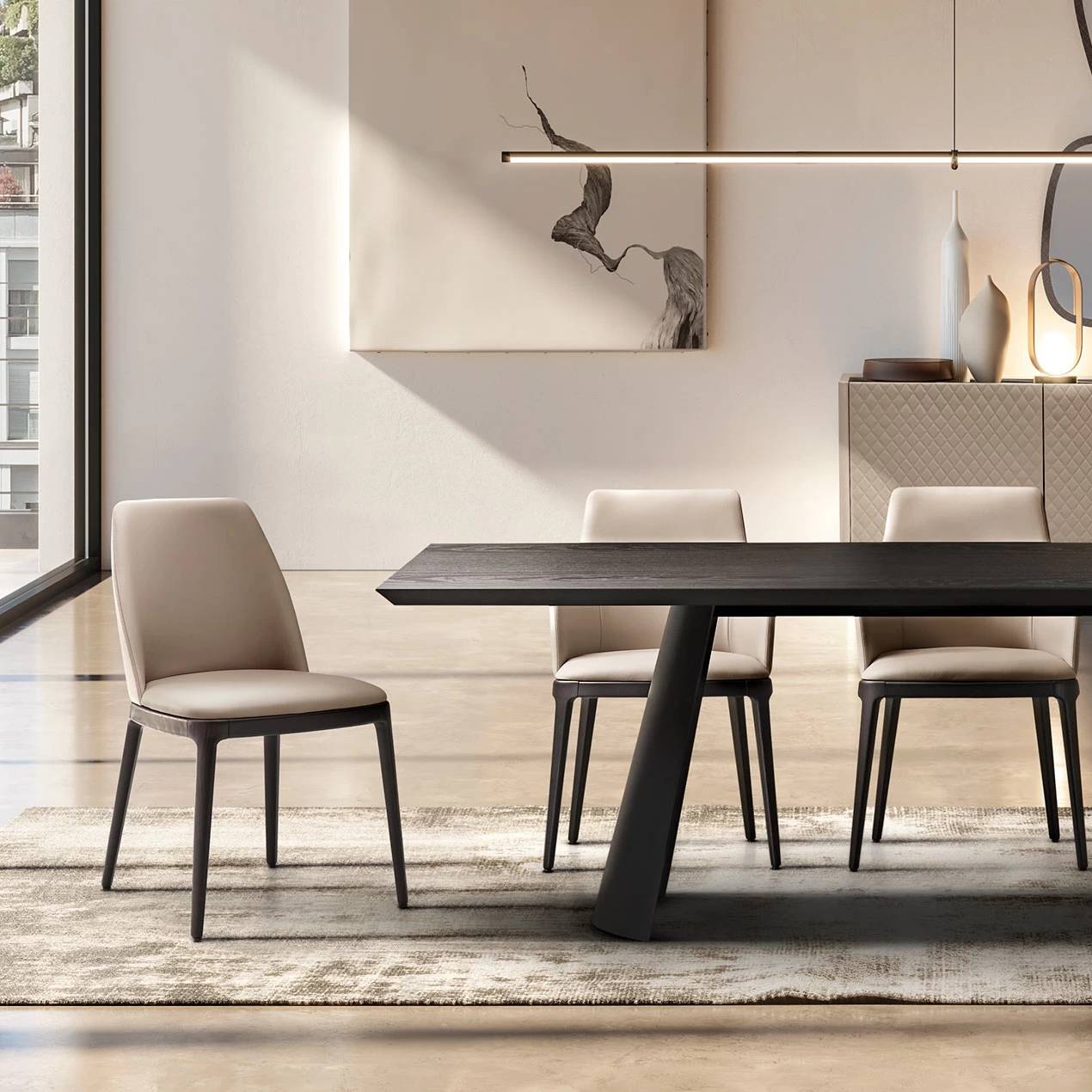 Max Dining Chair: Wooden Base