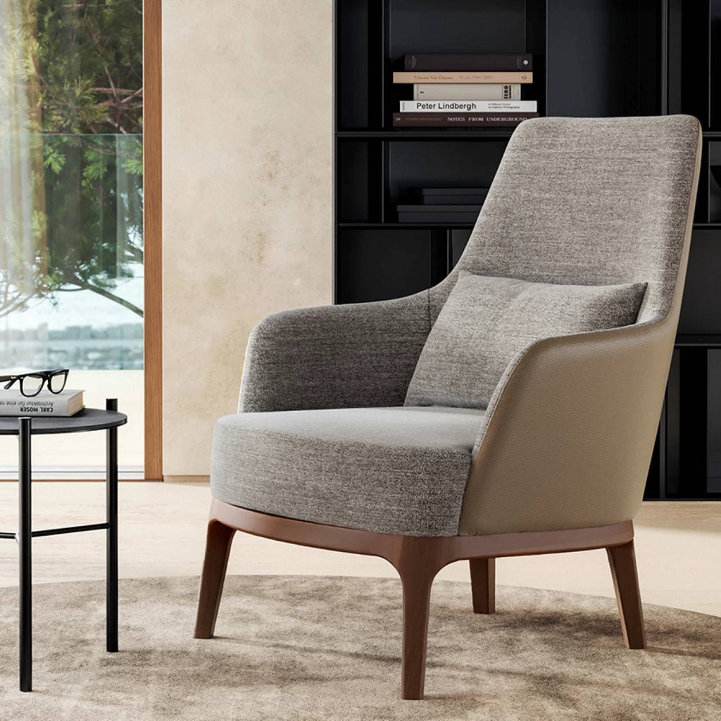 Max Lounge Armchair: Wooden Base