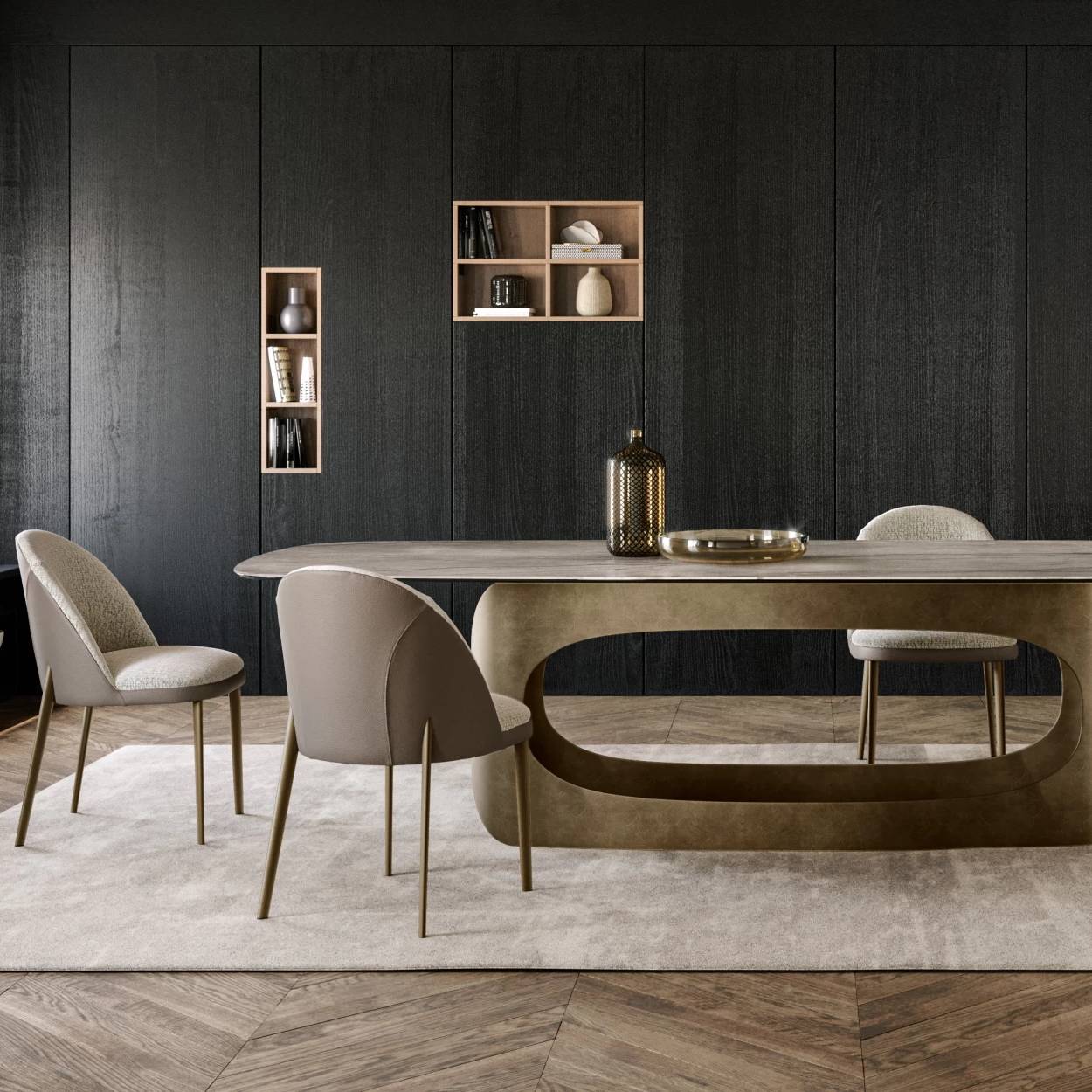 Minni Dining Chair: 4 Metal Legs