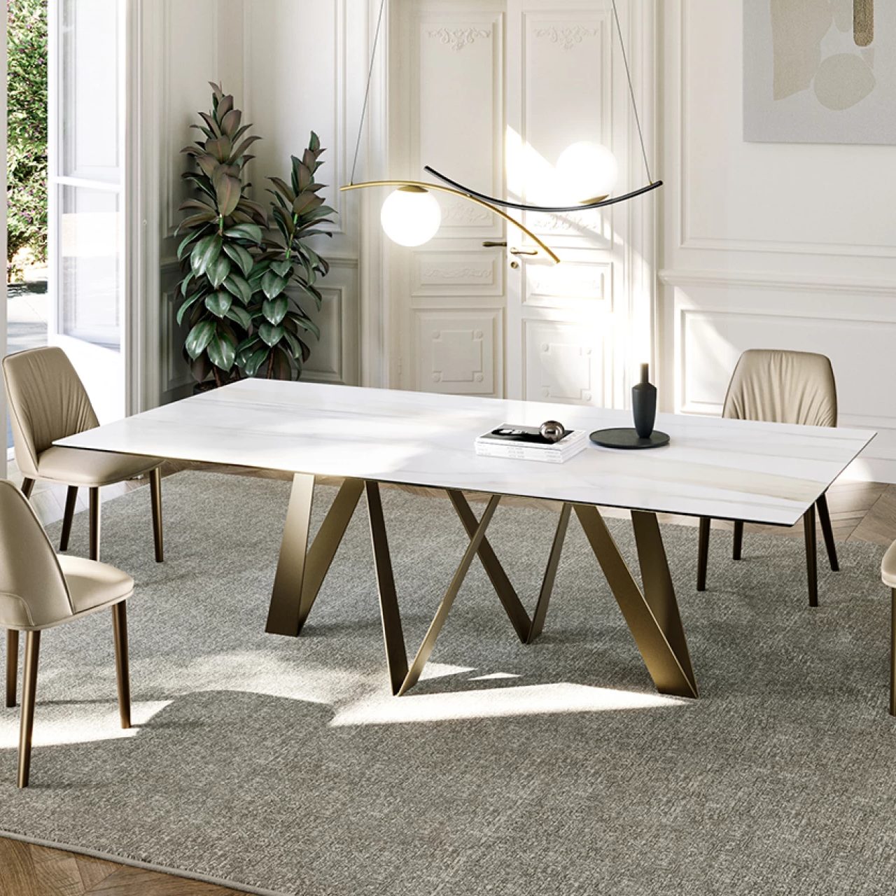 Noa Dining Table: Ceramic Top