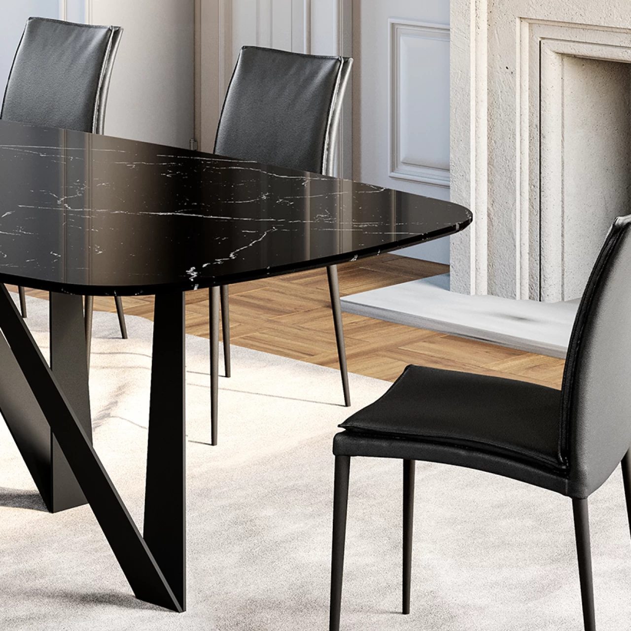 Noa Dining Table: Marble Top