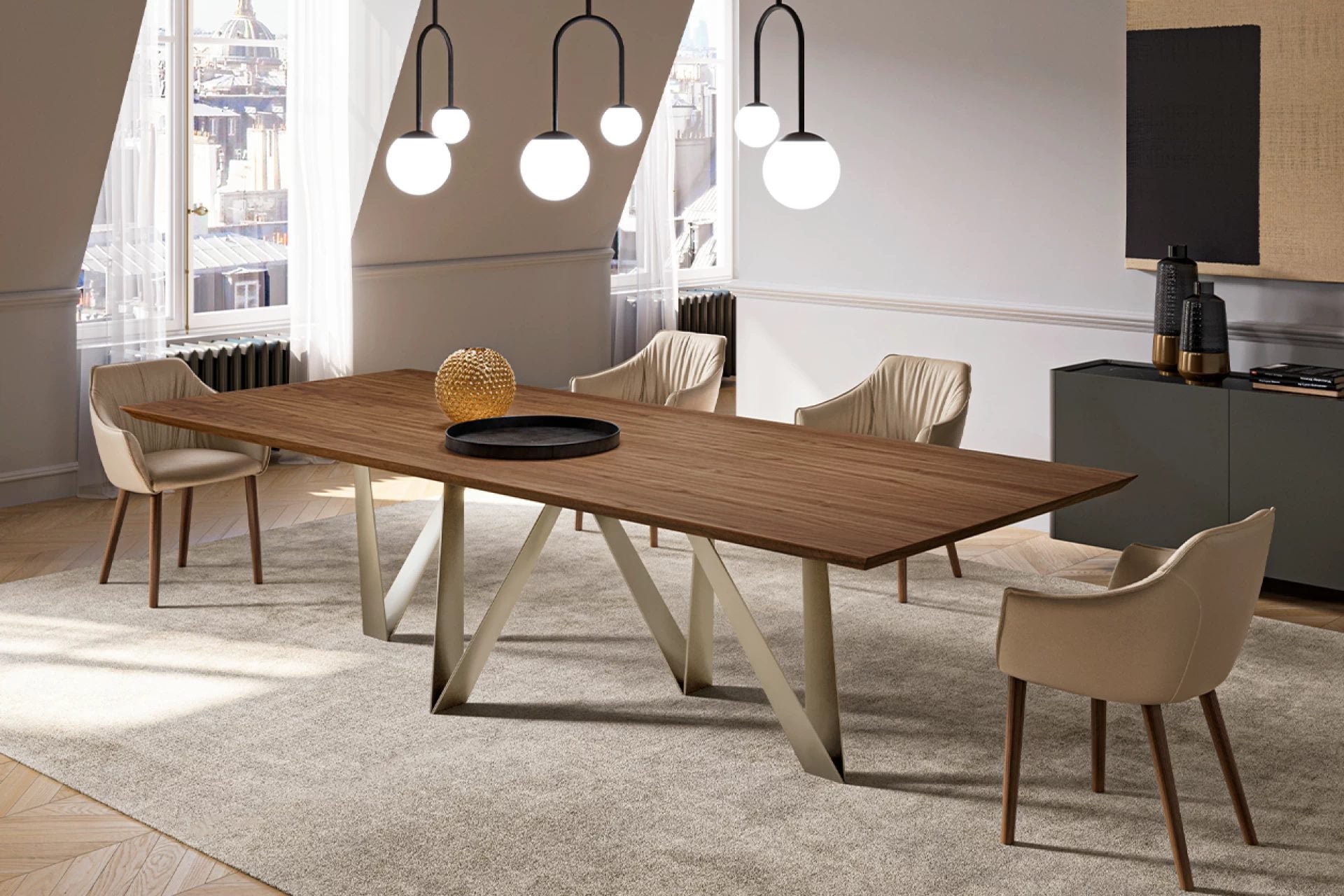 Noa Dining Table: Wood Top